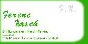 ferenc nasch business card